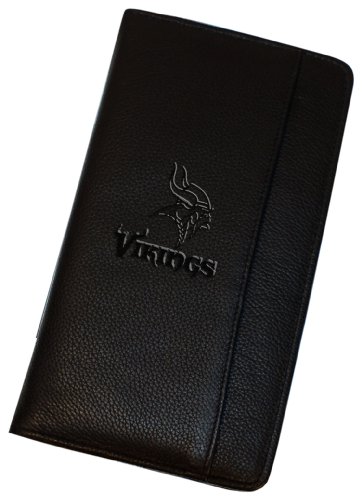 NFL Minnesota Vikings Debossed Black Leather Travel Doc Carrier
