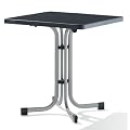 SIEGER 231/A Boulevard-Klapptisch 70 x 70 cm mit Mecalit-Pro-Platte, Stahlrohrgestell graphit, Tischplatte Schieferdekor, anthrazit