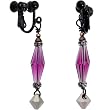 Handcrafted Amethyst Drop Clip Earrings MADE WITH SWAROVSKI ELEMENTS