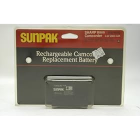 SunPak Rechargeable Camcorder Replacement Battery for Sharp 8mm Camcorders