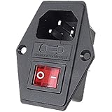 URBEST&reg;Inlet Module Plug Fuse Switch Male Power Socket 10A 250V 3 Pin IEC320 C14