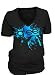 Glee Finger Splat Foil Highlights Black V-Neck Juniors T-shirt Tee