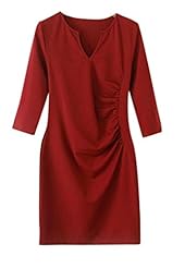 Sexy V-neck General Print Lace Elbow Length Sleeves Cocktail Above the Knee Spring Summer Fall Bodycon Dress 