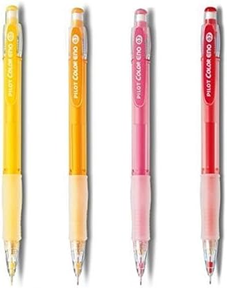 Pilot Color Eno Neox Mechanical Pencil Lead, 0.7 mm , 4 color set of Yellow, Orange, Pink, Red (Japan Import)