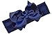 Funny Girl Designs Grosgrain Bow Baby Headband Fits Newborn to 9 Months (Navy Blue)