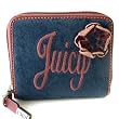 Juicy Couture Flower Velour Zip Around Wallet Blue