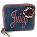 Juicy Couture Flower Velour Zip Around Wallet Blue