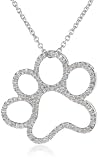 Silver and Diamond Dog Paw Pendant Necklace (1/20 cttw, I-J Color, I3 Clarity), 18"