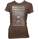 Boxing Kangaroos Silver Foil Ladies Fine Jersey T-Shirt