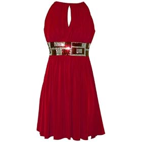 Stretch Jersey Knee-length Holiday Party Cocktail Dress Sequin Trim