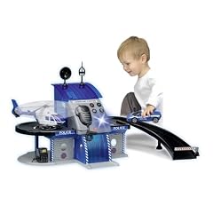 Dickie 203603859 - Police Station, Polizei-Station, batteriebetrieben mit Funktionen, 80x35x35cm, blau/schwarz/grau