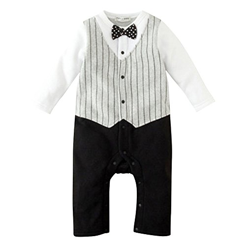 Weixinbuy Baby Boy's Wedding Formal Party Bow Tie Tuxedo Suit Romper Jumpsuit