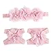 TONSEE Foot Flower Barefoot Sandals + Headband Set for Baby Infants Girls Pink
