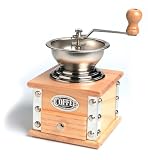 Antique Look Wood & Stainless Steel Coffee Grinder with Hand Crank