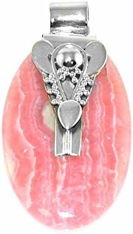 Rhodochrosite Oval Sterling Silver Pendant
