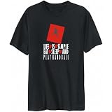 TShirt Mens Black  Life Is Simple Eat Sleep And Play Handball  Sports Large