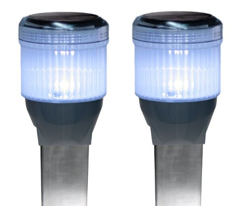 Square 2pk Solar Dock Lites Fresh Water Rated Solar Light for Docks, Decks, Boardwalks and Marinas