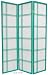 6ft. Double Cross Japanese Shoji Folding Privacy Screen Room Divider - 6 Panel Teal Green
