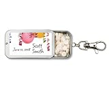 Baby Keepsake: Festive Streamers And Ballons Personalized Key Chain Mint Tin Favors - (Set of 24)