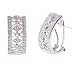 Filigree C.Z. Diamond Sterling Silver Lacy Semi-Hoop Earrings