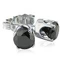 1ct tw. Black Diamond Stud Earrings set in 10K White Gold