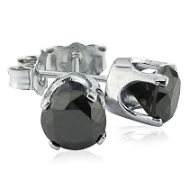 1ct tw. Black Diamond Stud Earrings set in White Gold