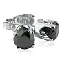 1ct tw. Black Diamond Stud Earrings set in White Gold