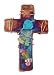 Handmade Raku Cross Magnet with Gemstone by Raku Potteryworks