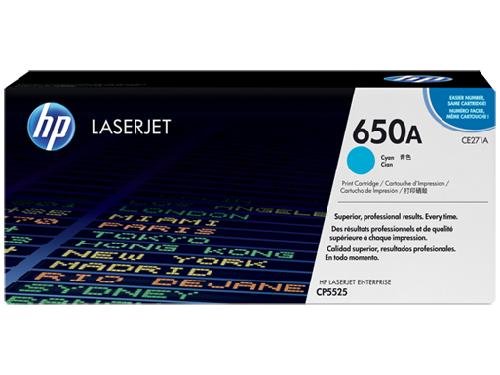 HEWLETT PACKARD - LASER JET TONERS 650A CYAN CONTRACT TONER CE271AC