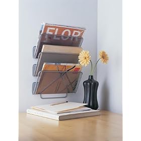 Mesh Wall Mounted Magazine Rack with 3 Pockets
