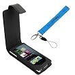 GTMax Permium Durable Leather Flip Carrying Case - Black for Microsoft Zune HD 32GB 16GB