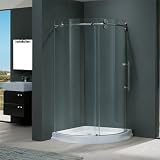 Vigo Industries VG6031CHCL36WR Frameless Round Clear Shower Enclosure, Chrome
