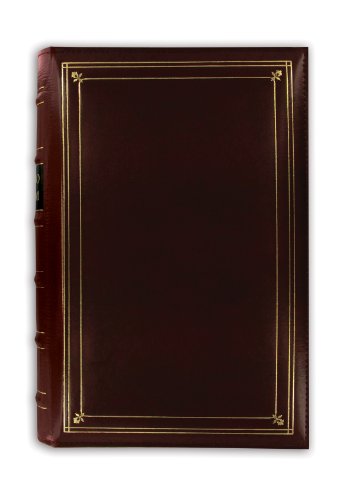Pioneer Photo 204-Pocket Ring Bound Photo Album for 4 by 6-Inch Prints, Burgundy Bonded Leather with Gold Accents Cover