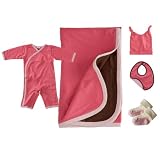 5 - Piece Cranberry Kimono Onepiece and Blanket Bundle