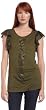 ABS By Allen Schwartz Womens Flutter Sleeve Embellished Top