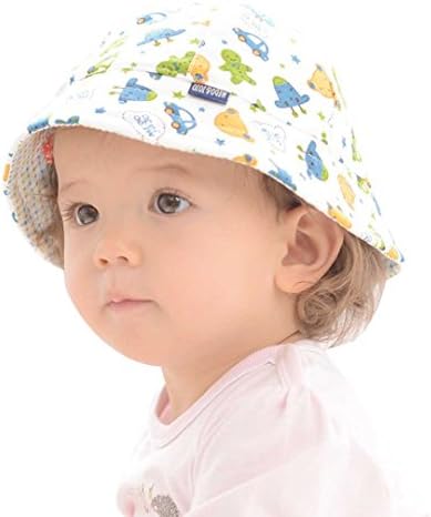 YiKaiSu Baby's Cute Reversible Sun Hat Cotton Cap Bucket Hat-White