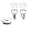 Philips LivingWhites Starter Kit E27 20W x2, ampoule avec variateur d'intensit�, t�l�commande incluse 92618700