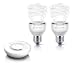 Philips LivingWhites Starter Kit E27 20W x2, ampoule avec variateur d'intensit�, t�l�commande incluse 92618700