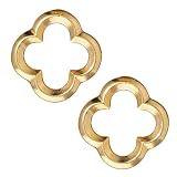 Bright 22K Gold Plated Lead-Free Pewter Med Quatrefoil Connector Link 16mm (2)