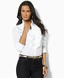 Lauren by Ralph Lauren Petite Shirt, Mandell Ruffled Broadcloth