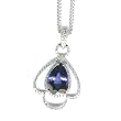 14K White Gold Tanzanite and Diamond Necklace