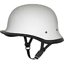 Daytona Big German Basic/Custom Novelty Touring Motorcycle Helmet w/ Free B&F Heart Sticker Bundle - Hi-Gloss White / Large