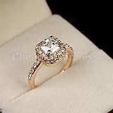 Size 6-9 Available 18K Rose gold GP Crystal Unique Beautiful Ring