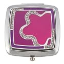 Pink and Purple Square Compact Travel Mirror