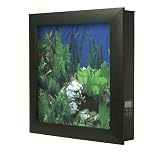 Aquavista 500 Wall Mounted Aquarium with Whitestone Background, Black Frame