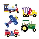 Olive Kids TRAIN PLANE & TRUCK WALLIES Cutouts - 25 pc.