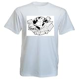 T-Shirt mit Zeitungspapier, Globus, Welt, Erde, Zeitung