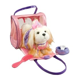 Pucci Pups Princess Shih Tzu in Carrier Bag - Pink by Battat