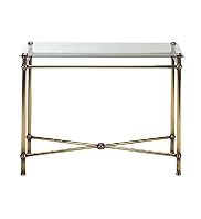Antique Brass & Glass Console Table