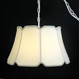 Egg Silk Swag White Chain Hanging Lamp